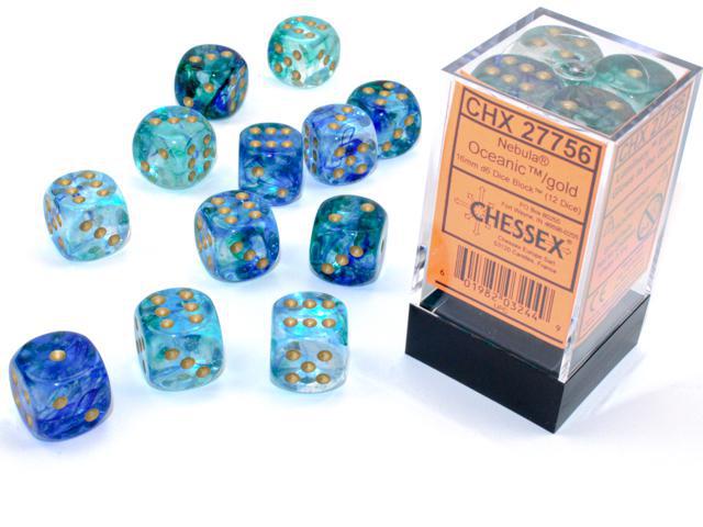 Nebula Oceanic/gold (16mm D6 Dice Set)