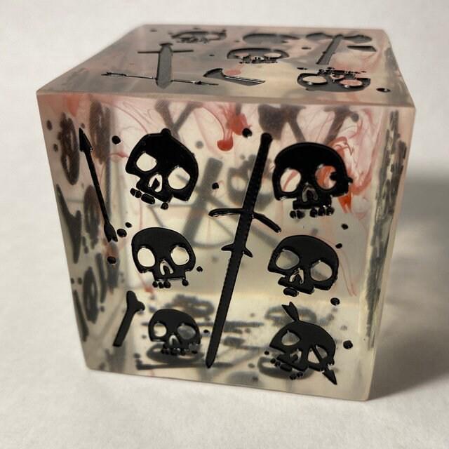 Blood Swirl/black Gelatinous Cube Mini/Jumbo D6