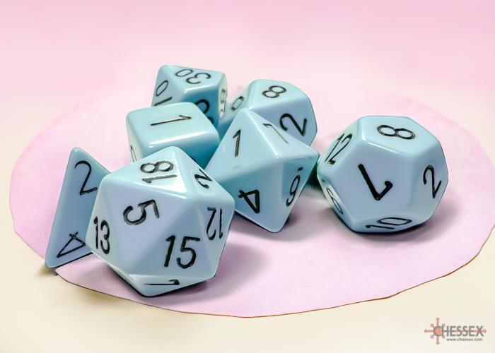 Opaque Pastel Blue/black (7-Die RPG Set)