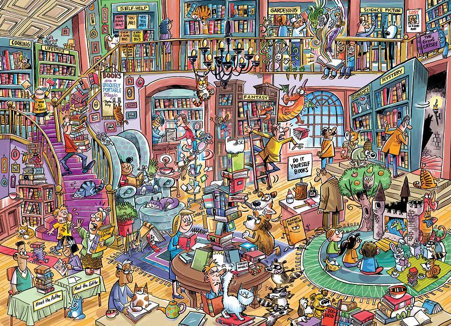 DoodleTown: Bookshop Bedlam (Cobble Hill 1000pc)