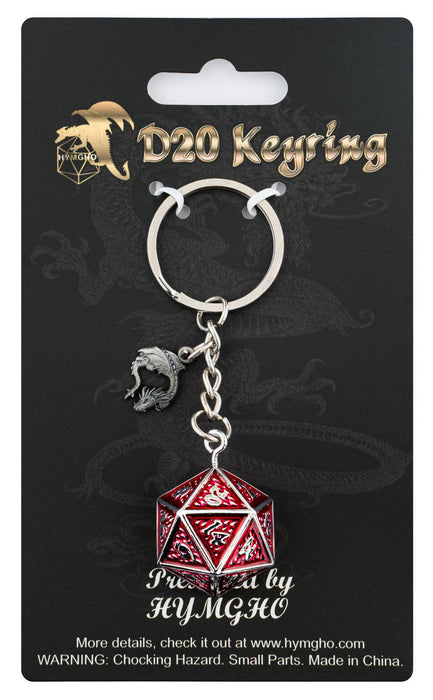 Draconis Blood on Gun Metal D20 Keychain