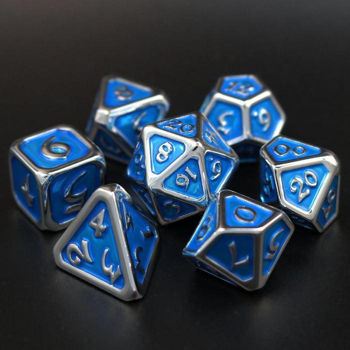 Polychrome Diaglyph Argent Aquamarine (7-Die RPG Set)