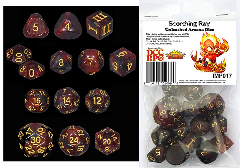 Unleashed Arcana: Scorching Ray DCC Dice Set