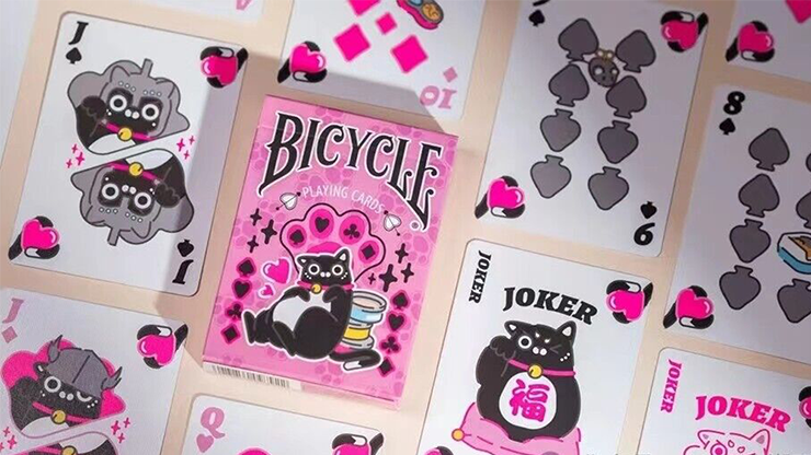 Bicycle Cat Pink Playing Cards