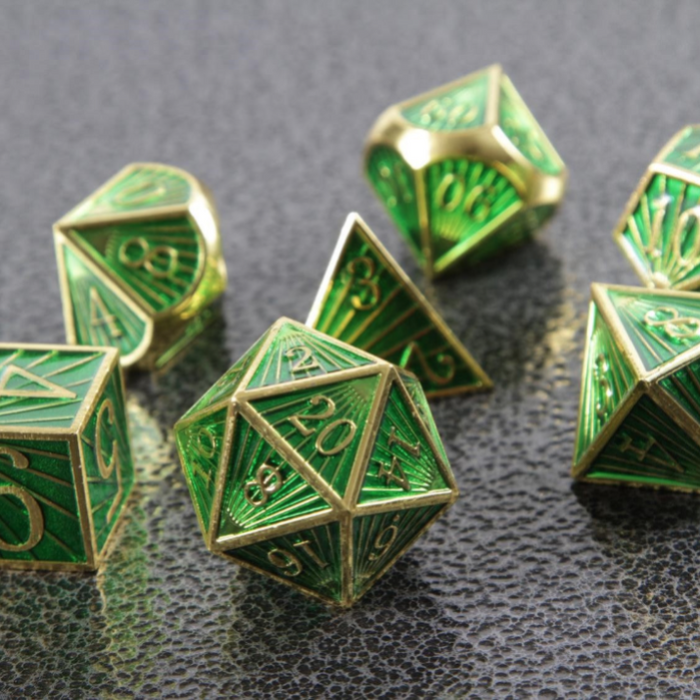 Deco Green Gold (Metal 7-Die RPG Set)