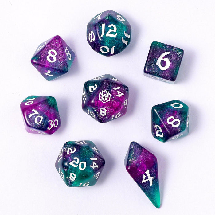 Wyrmforged Rollers: Jester's Cloak (8-Die RPG Set)