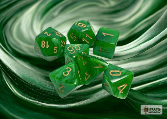 Vortex Green/gold (7-Die RPG Set)