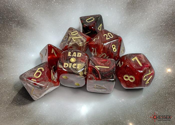 Lab Dice: Borealis Cosmos/gold (8-Die RPG Set)