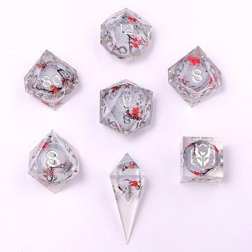 Plum Blossom Liquid Core (Sharp Edge Resin RPG Dice Set)