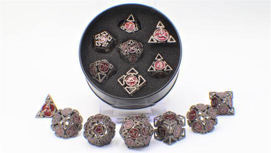 Steel/red (Hollow Metal 7-Die RPG Set)