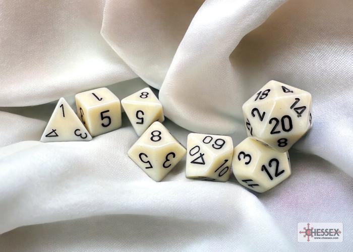 Opaque Ivory/black (7-Die RPG Set)