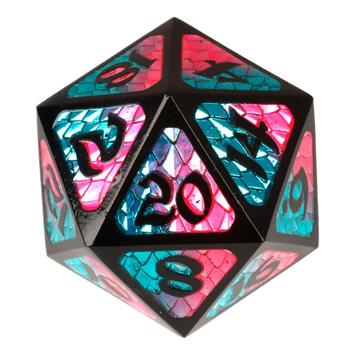 Dire d20 Drakona Embers Cazn (Metal Die)