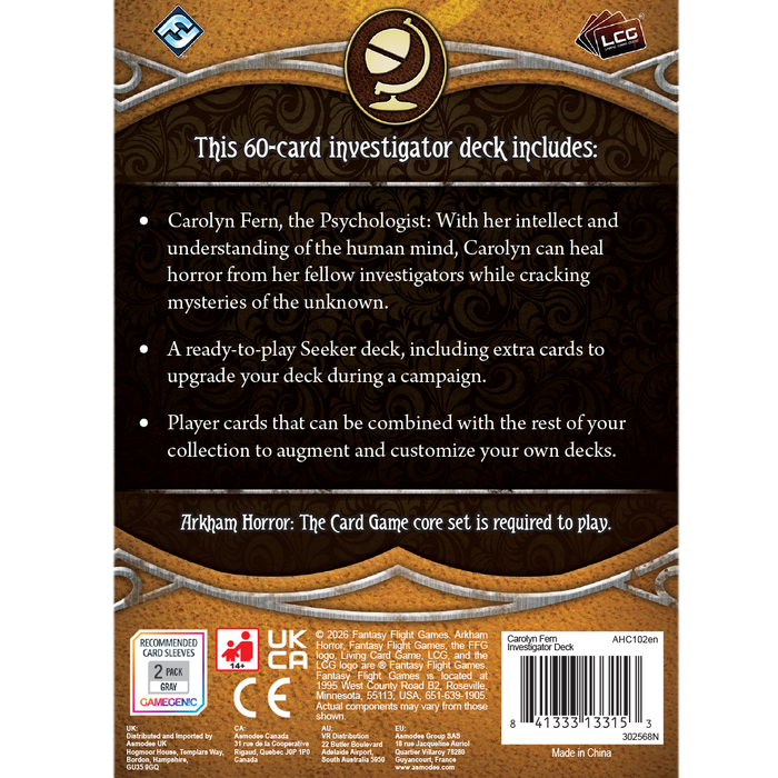 Arkham Horror: The Card Game — Carolyn Fern Investigator Deck