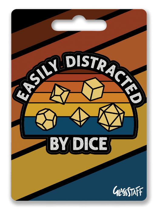 Easily Distracted by Dice Sticker