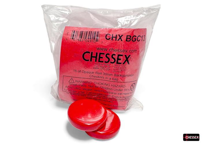 Opaque Red Backgammon Pieces (30mm)
