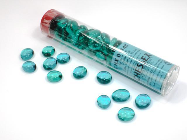 Assorted Gaming Stones: Crystal Teal Glass