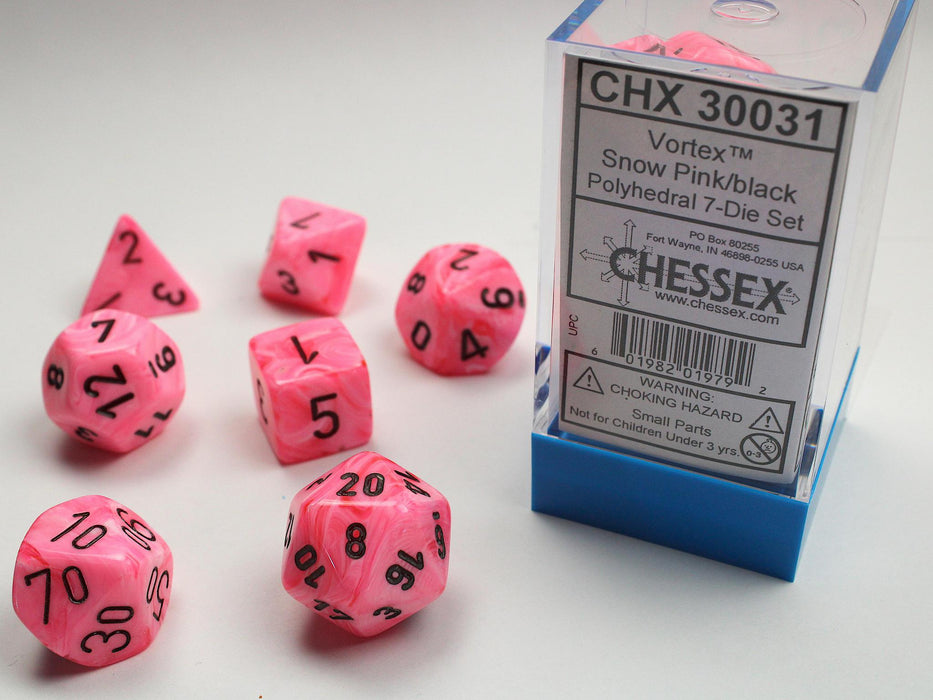 Vortex Snow Pink/black (7-Die RPG Set)