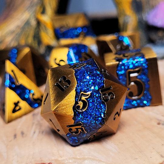 Galactic Flow Bronze Blue (Metal 7-Die RPG Set)