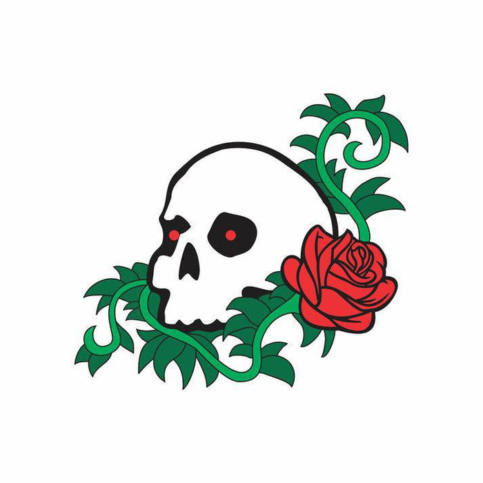 Black Oak Pins - Skull & Rose (A1)