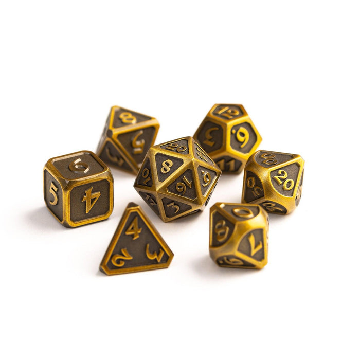 Mythica Battleworn Gold (Metal 7-Die RPG Set)