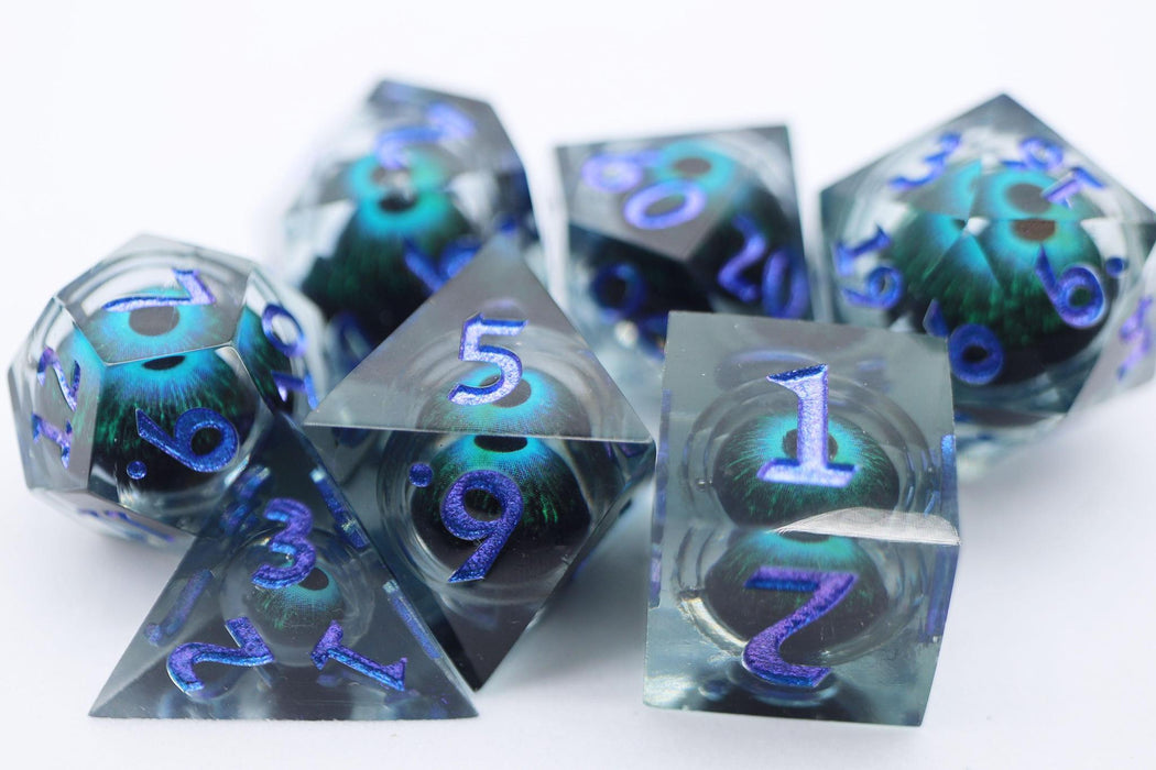 Blue Cyclops (Liquid Core 7-Die RPG Set)