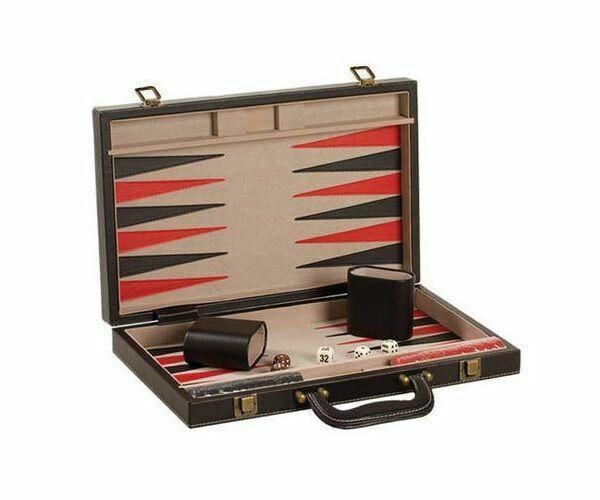 Backgammon 15" Red Leatherette