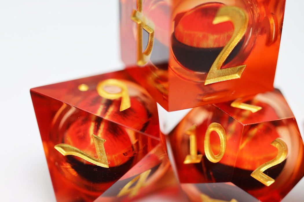 Amber Cyclops (Liquid Core 7-Die RPG Set)