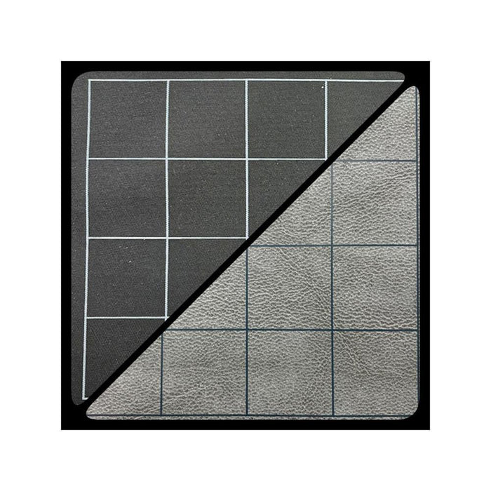 Two Color Reversible Battlemat - Black & Gray (1in Squares)