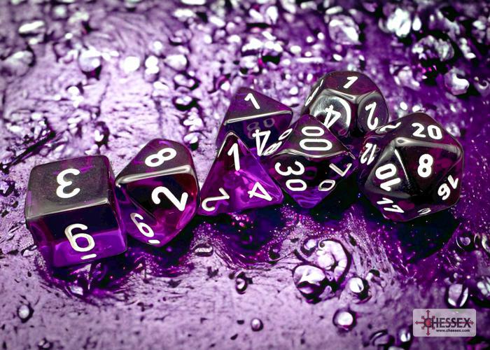 Translucent Purple/White (7-Die RPG Set)