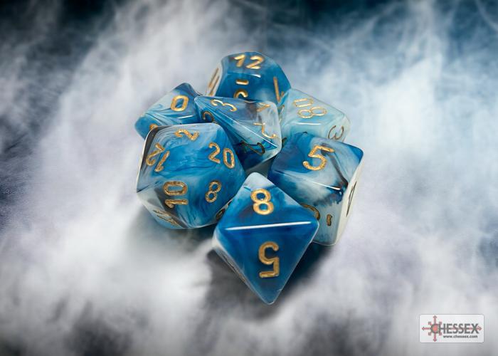 Phantom Teal/gold (7-Die RPG Set)