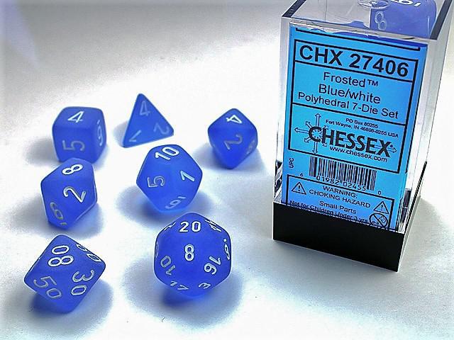 Frosted Blue/white (7-Die RPG Set)