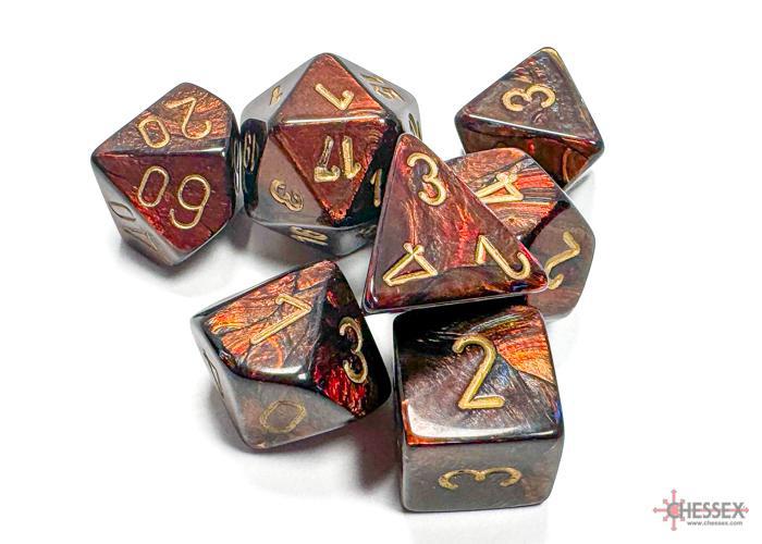 Scarab Blue Blood/gold (7-Die RPG Set)