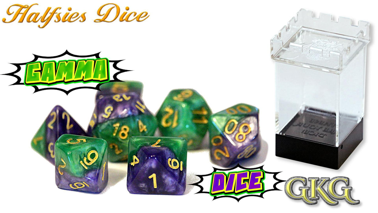 Halfsies: Gamma Dice (7-Die RPG Set)