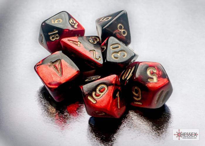 Gemini Black-Red/gold (Mini 7-Die RPG Set)
