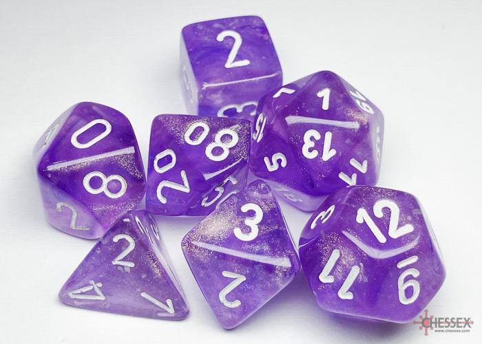 Borealis Purple/white (7-Die RPG Set)