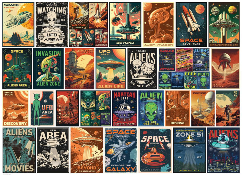 Vintage Alien Posters (Eurographics 1000pc)