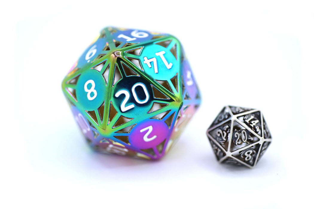 Giant Geometric Ancient Rainbow Prism (Hollow Metal D20)