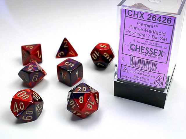 Gemini Purple-Red/gold (7-Die RPG Set)
