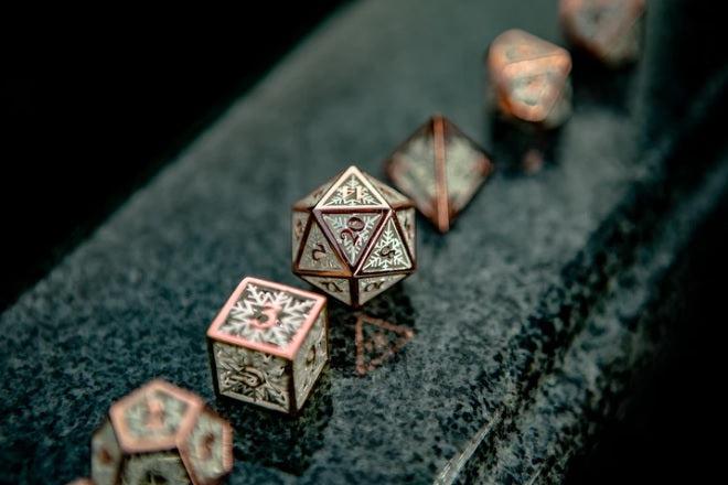 Ancient Bronze Metal Dragon (Hollow Metal RPG Dice Set)