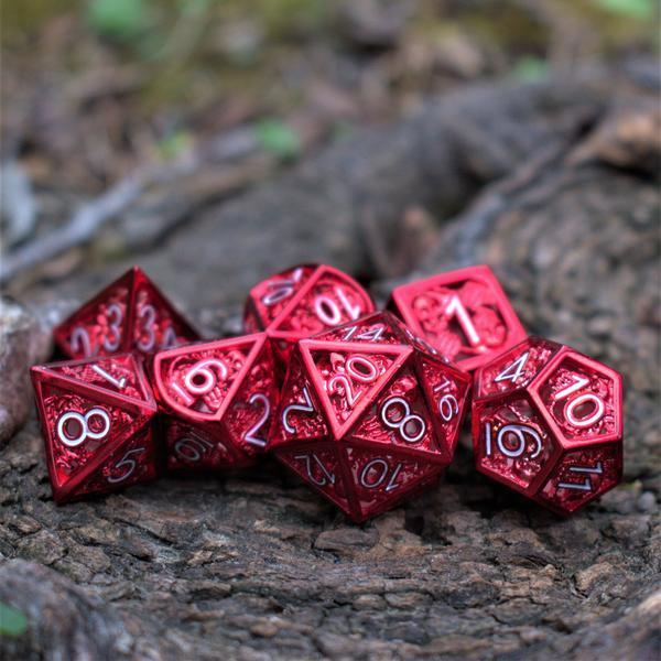 Blood Skull Necro Dice (Metal 7Die Set) — Games Unlimited, LLC