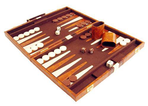 Backgammon 15" Tan with Stripes