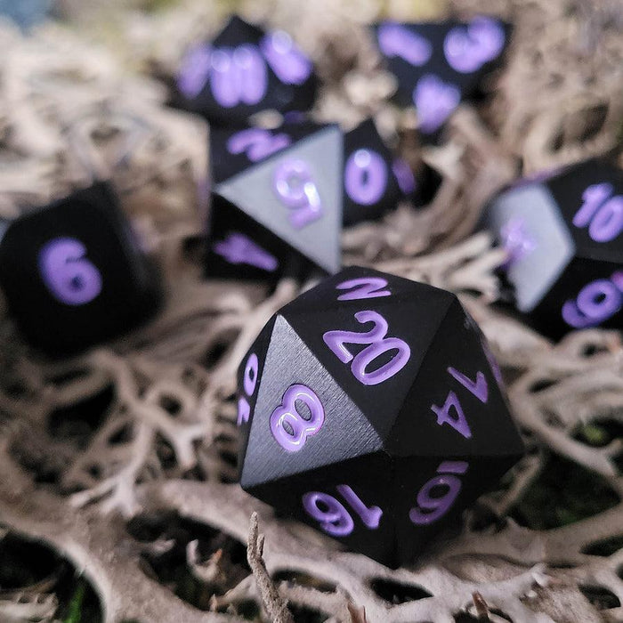 Black Raven Lavender (Metal 7-Die RPG Set)