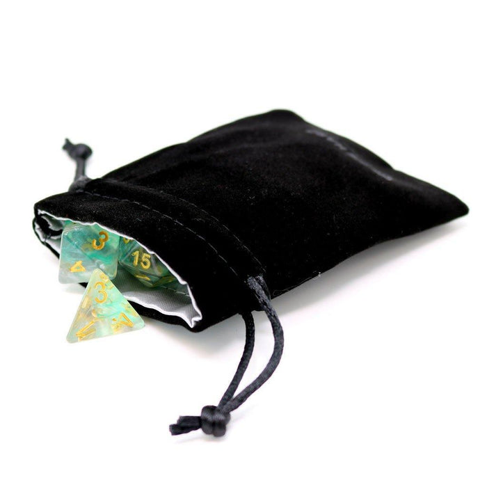 Small Black Satin-Lined Dice Bag