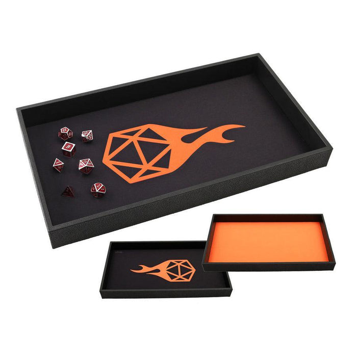 Forged Reversible Dice Tray (Black w/ Orange)