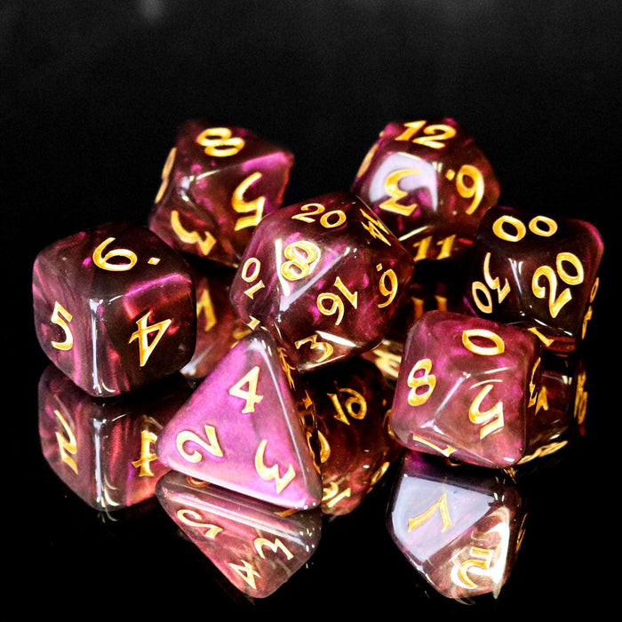 Elessia Moonstone Inkswell with Gold (7-Die RPG Set)