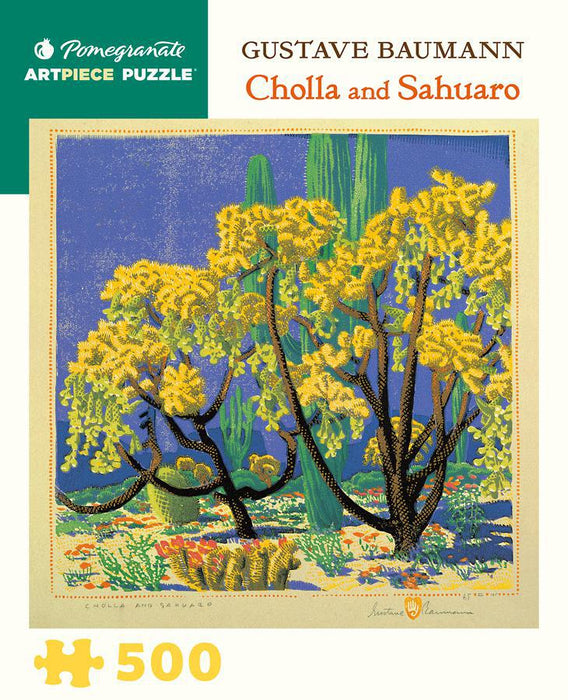Gustave Baumann - Cholla and Sahuaro (Pomegranate 500pc)