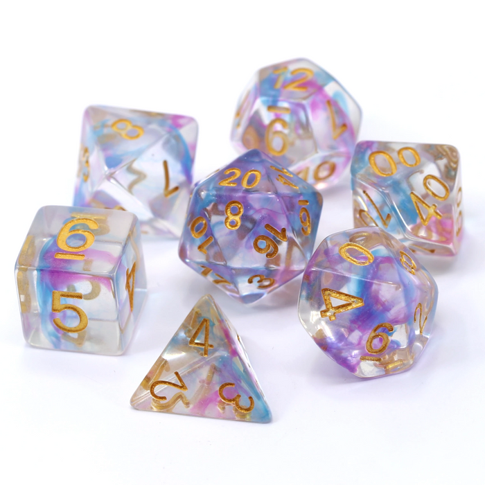 Blue/Purple Wisp (7-Die RPG Set)