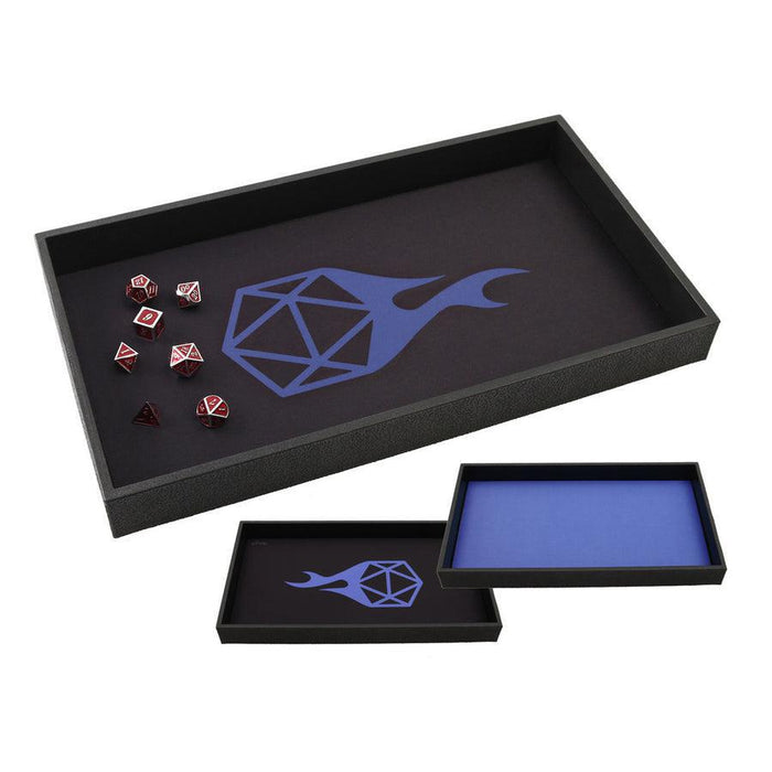 Forged Reversible Dice Tray (Black w/ Blue)