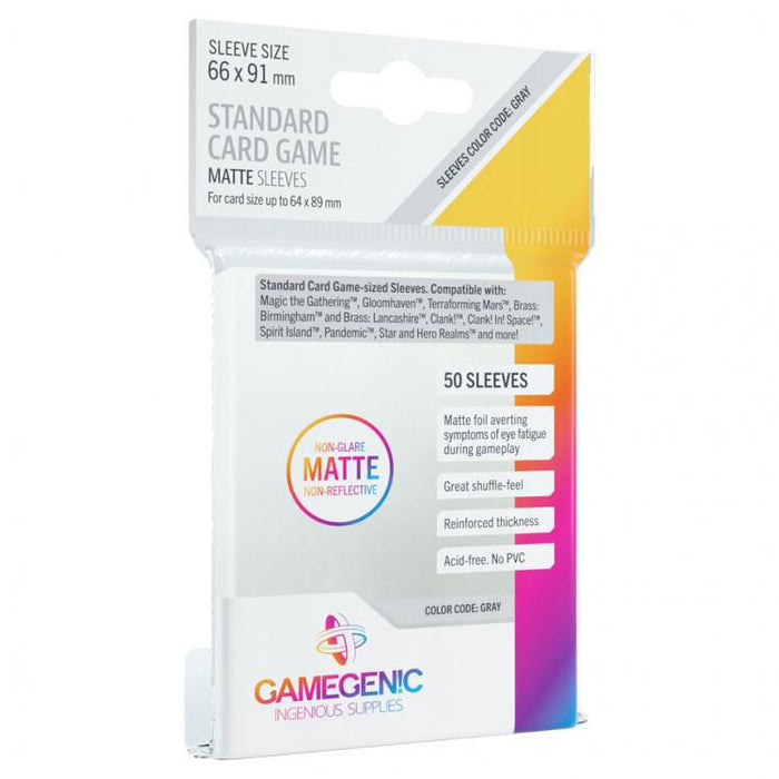 Gamegenic Sleeves Matte Standard Card Game (Color Code: Grey)