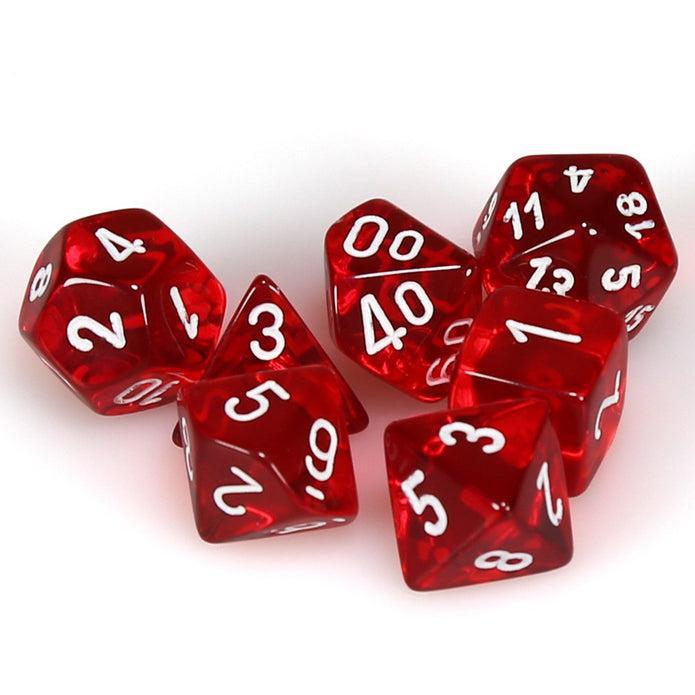 Translucent Red/White (7-Die RPG Set)